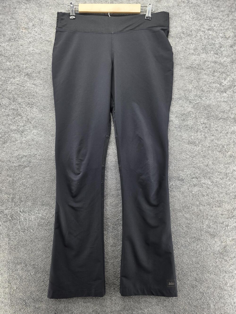REI Snow Pants Womens Small Black Softshell Hiking Ski Bootcut Pockets